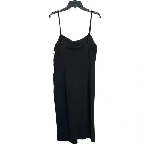 Laundry by Shelli  Segal black stretch crepe midi cocktail party dress sz 16 - Picture 2 of 9